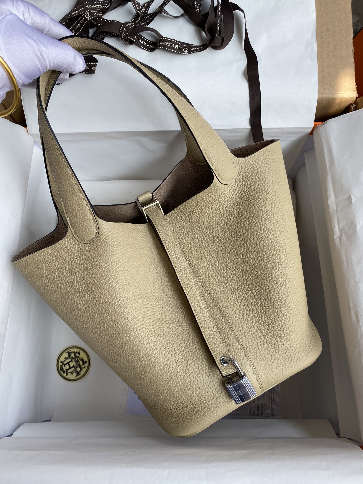 Hermes Picotin Lock 22 Bag In Gris Asphalte Clemence Leather